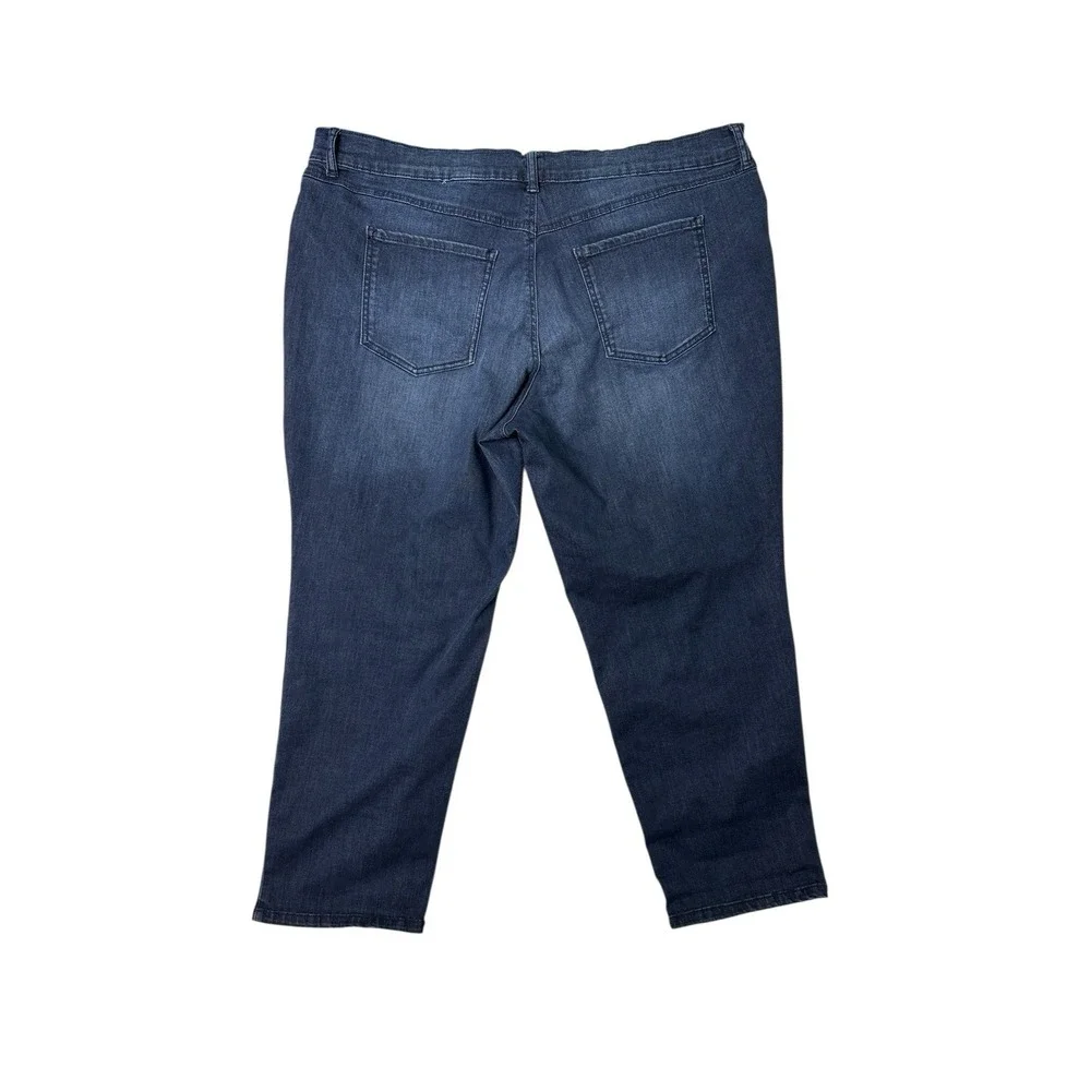 Terra and Sky Women's Denim Jeans Straight Dark Wash‎ Stretch 22W petite 42 x 27